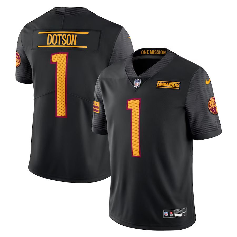 Men Washington Commanders #1 Jahan Dotson Nike Black Alternate Vapor Untouchable Limited NFL Jersey